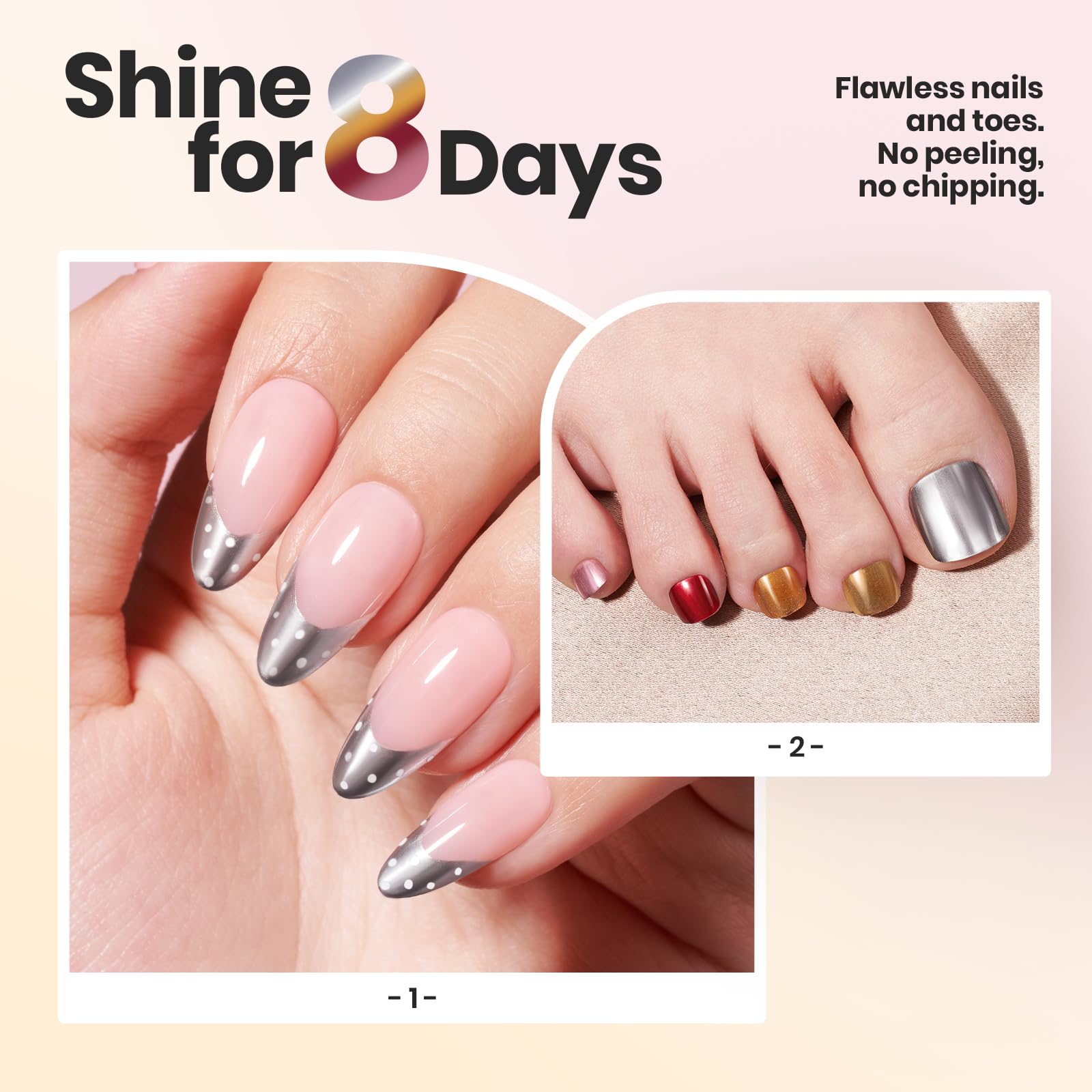 Beetles Mirror Nail Polish quick-dry formula dries fast without UV light.