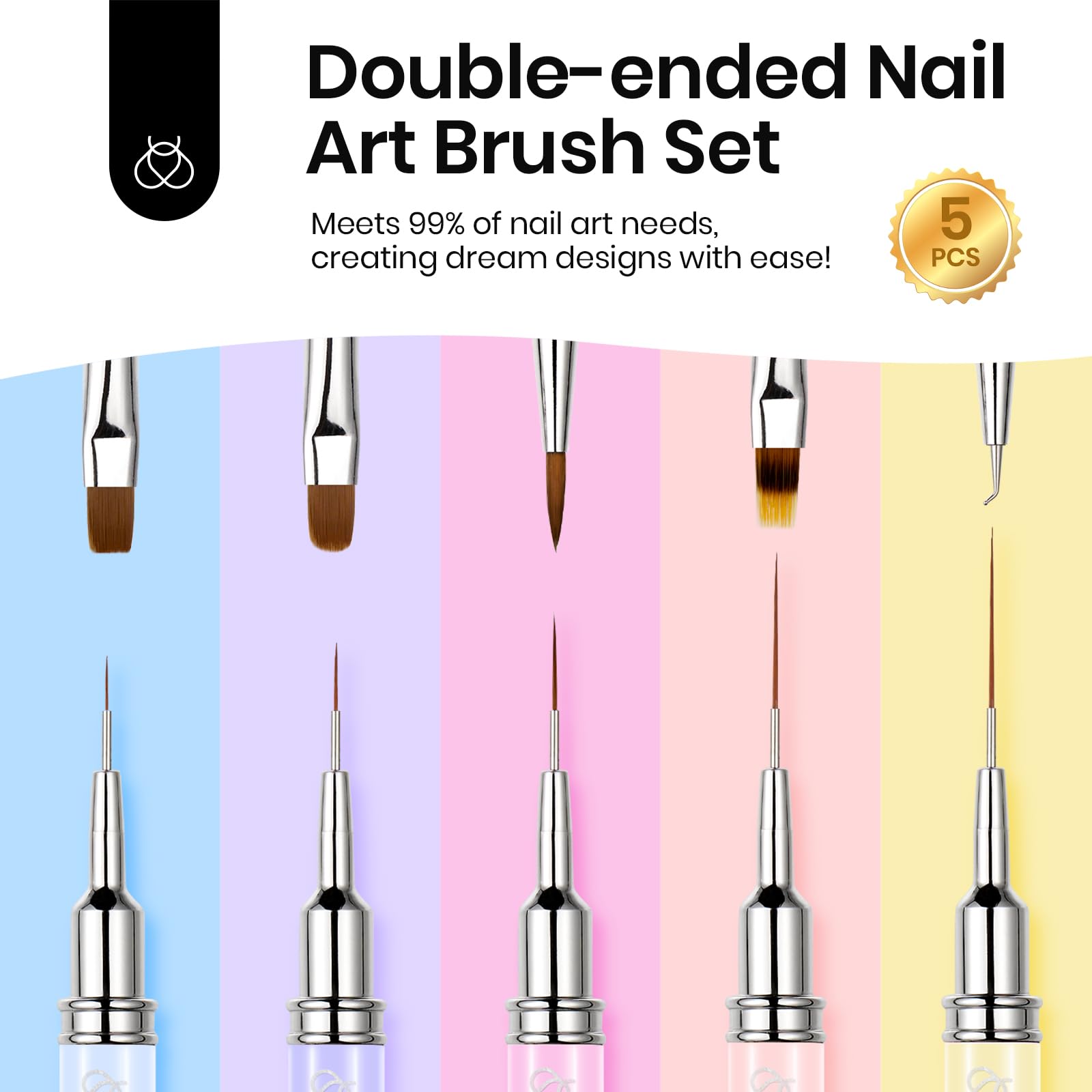 Beetles Nail Art Brushes flat brush for clean edge application and smooth gel