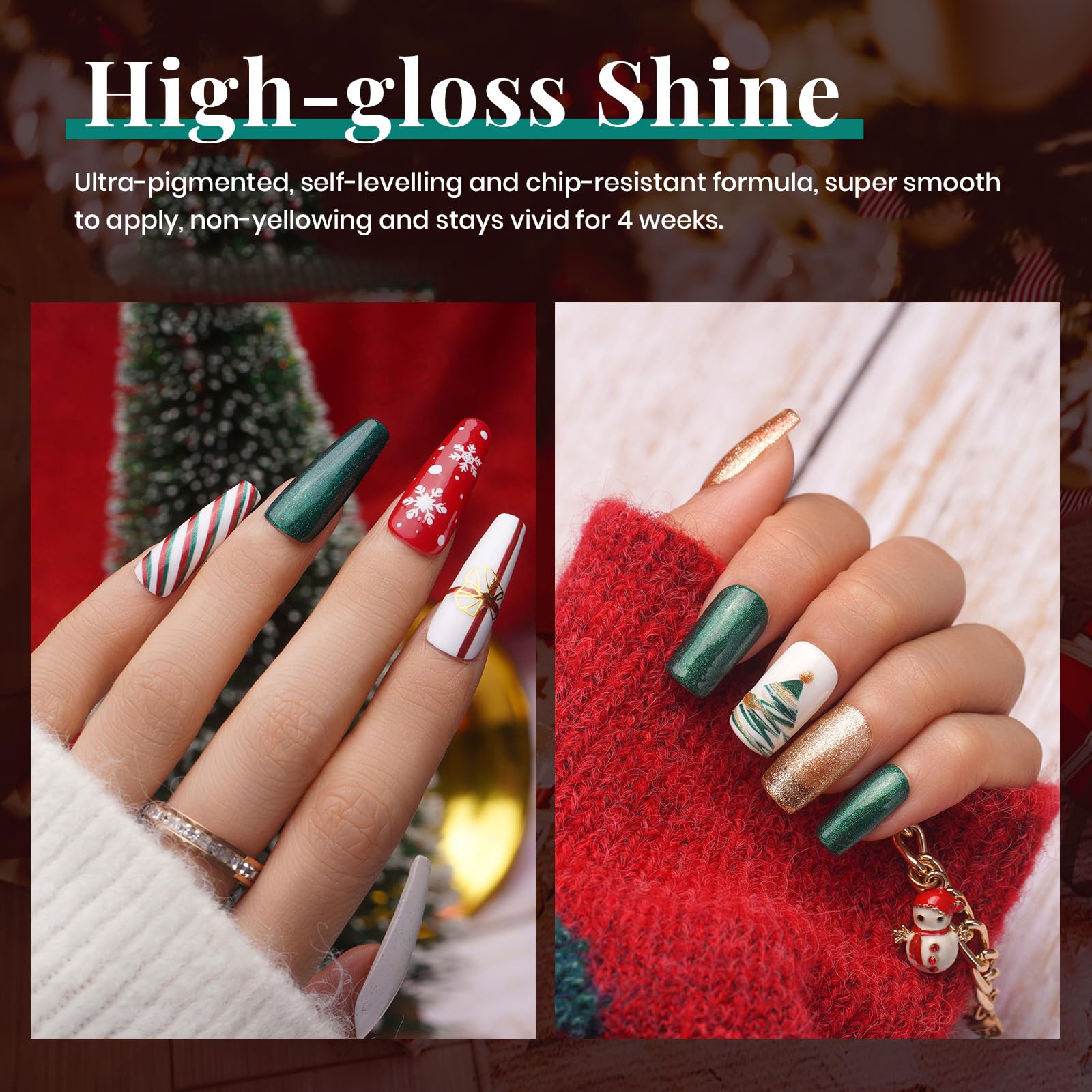 Beetles nail art design inspo image for holiday manicures.