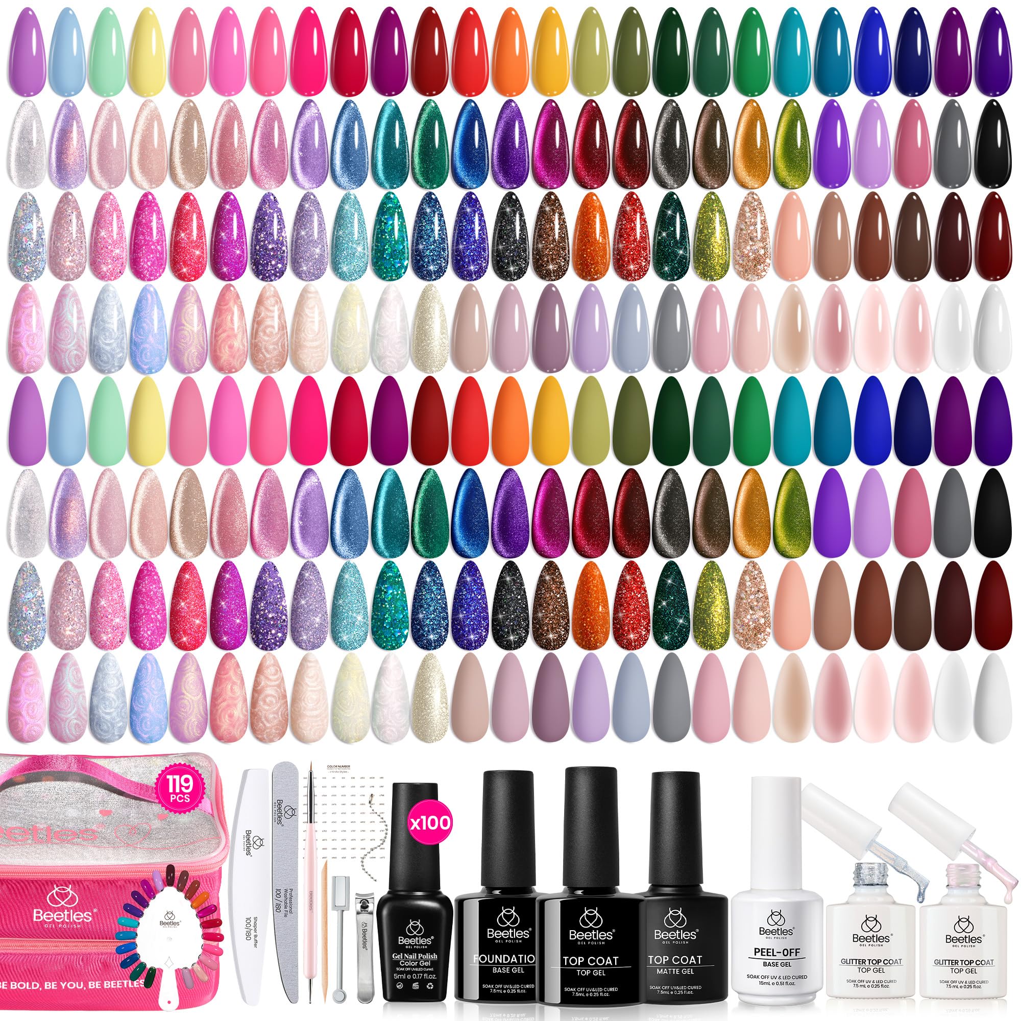 Beetles-nail-art-drawing-pen included for detailed patterns and gradients.