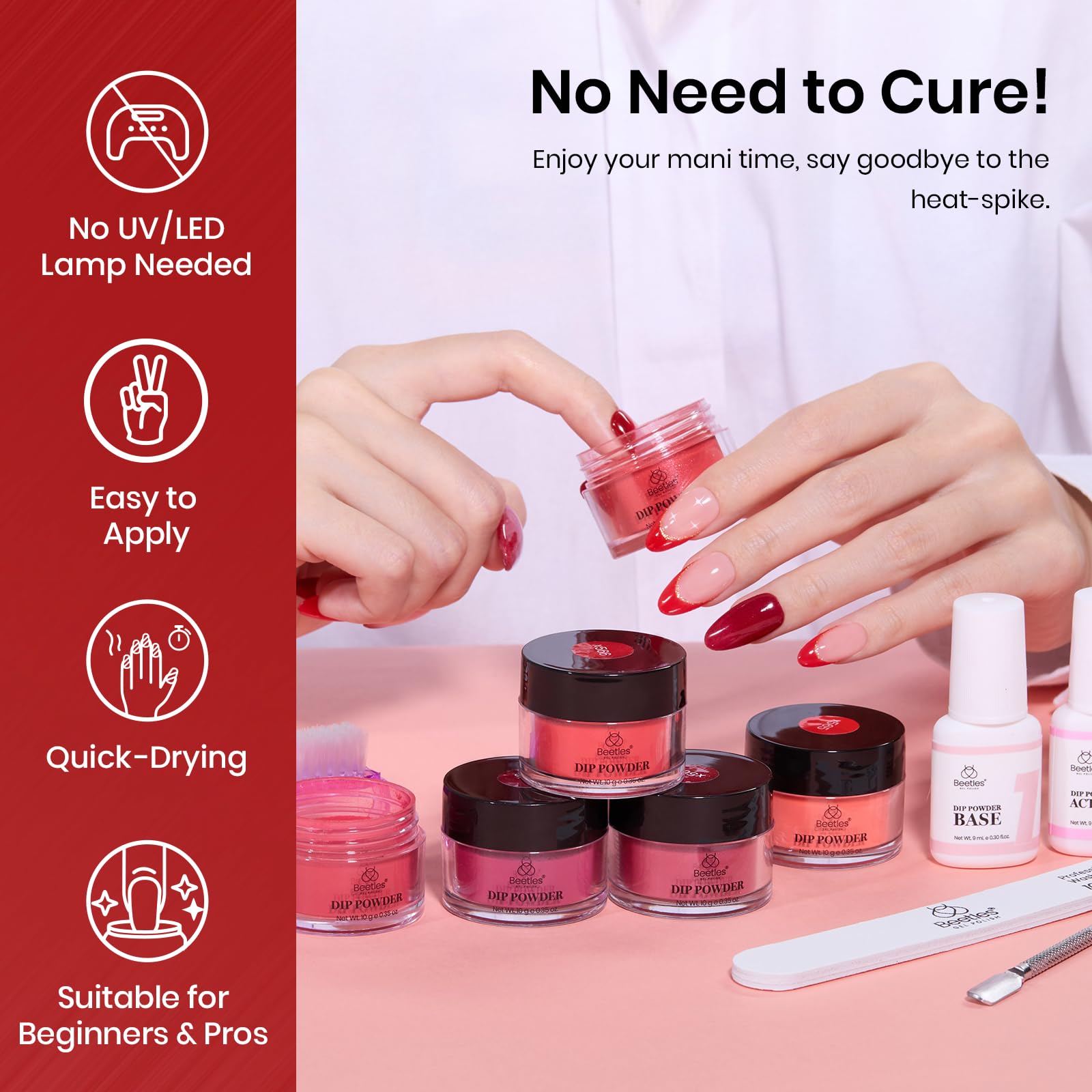 Beetles glitter red collection delivers standout nail art possibilities.
