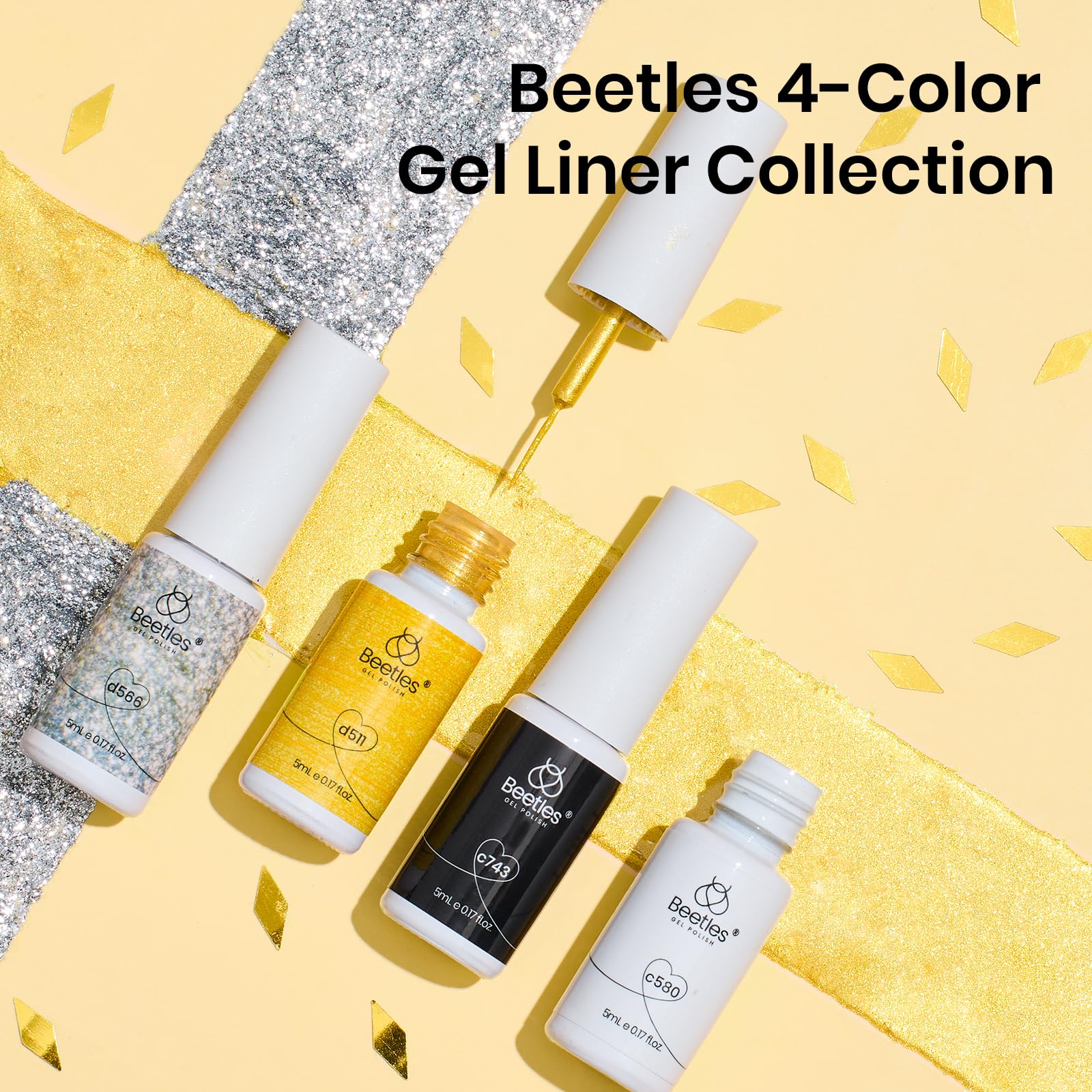 Beetles Nail Art Liner Gel Set cruelty-free branding and vegan-friendly appeal.
