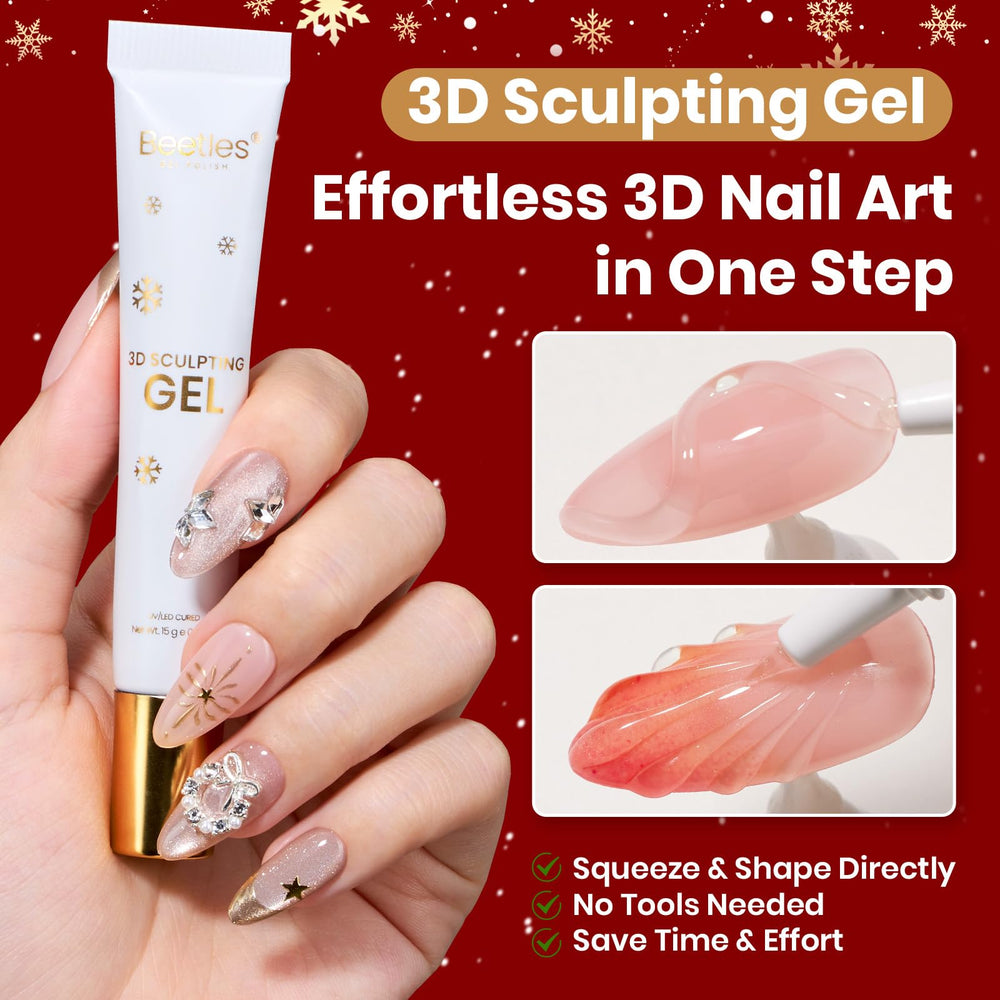 Beetles nail art tools with pickup tweezers for precise placement.