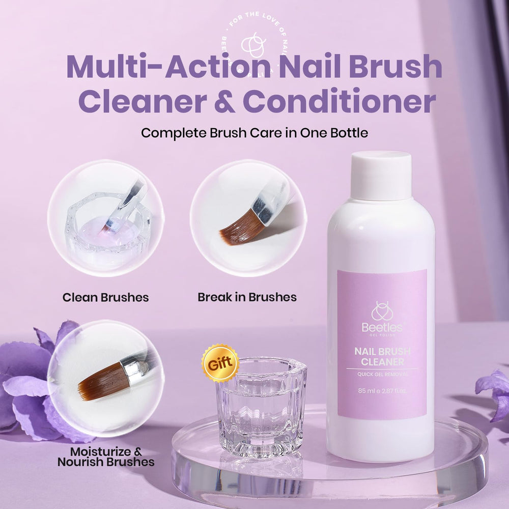 Beetles Nail Art Brush Break-In action close-up showing bristle softening