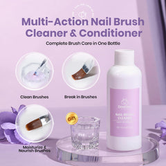 Beetles Nail Art Brush Break-In action close-up showing bristle softening