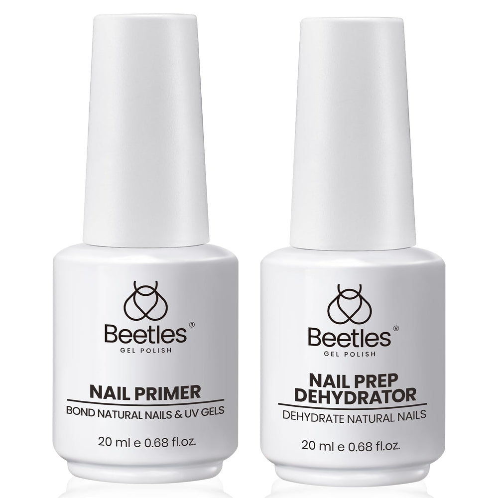 Beetles Nail Dehydrator & Primer bottle shows 20ml capacity for longer salon prep sessions.