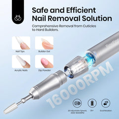 Beetles Nail Drill Kit with bits and dust brush for salon-grade versatility.