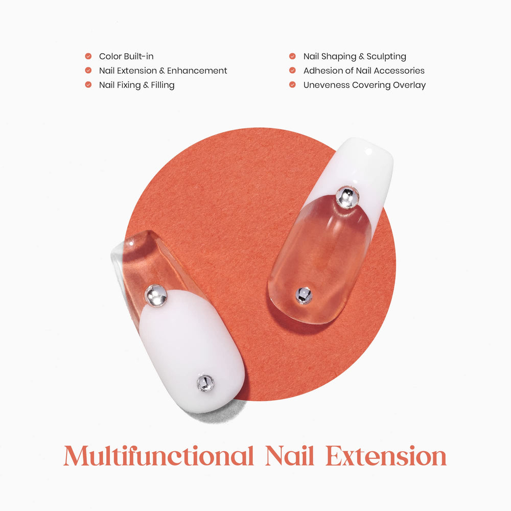 Beetles Nail Extension Gel on a swatch shows natural length and neat finish.