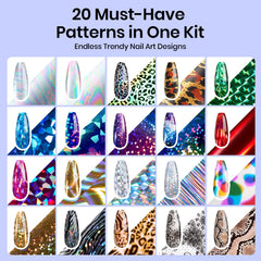 Beetles Nail Foil Art Kit metal holographic foil for bold nail accents.