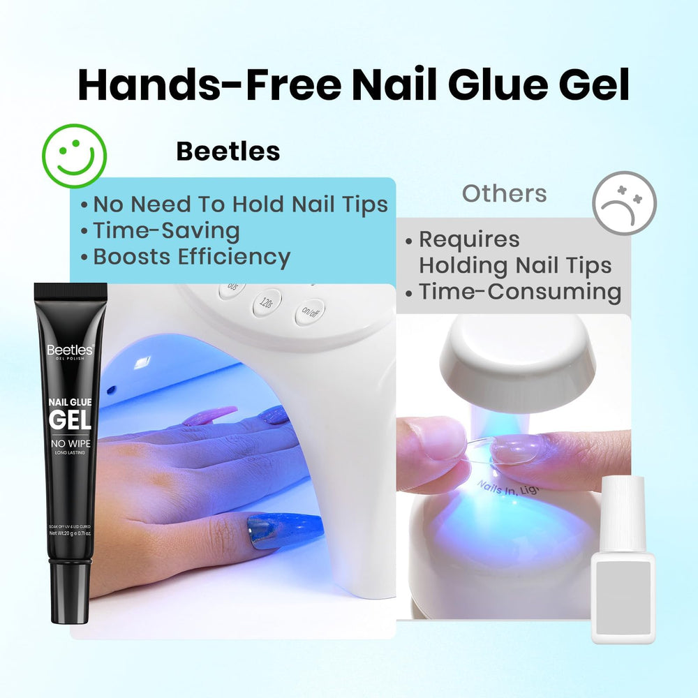 Beetles Nail Glue Gel hands-free dispense for easier controlled application