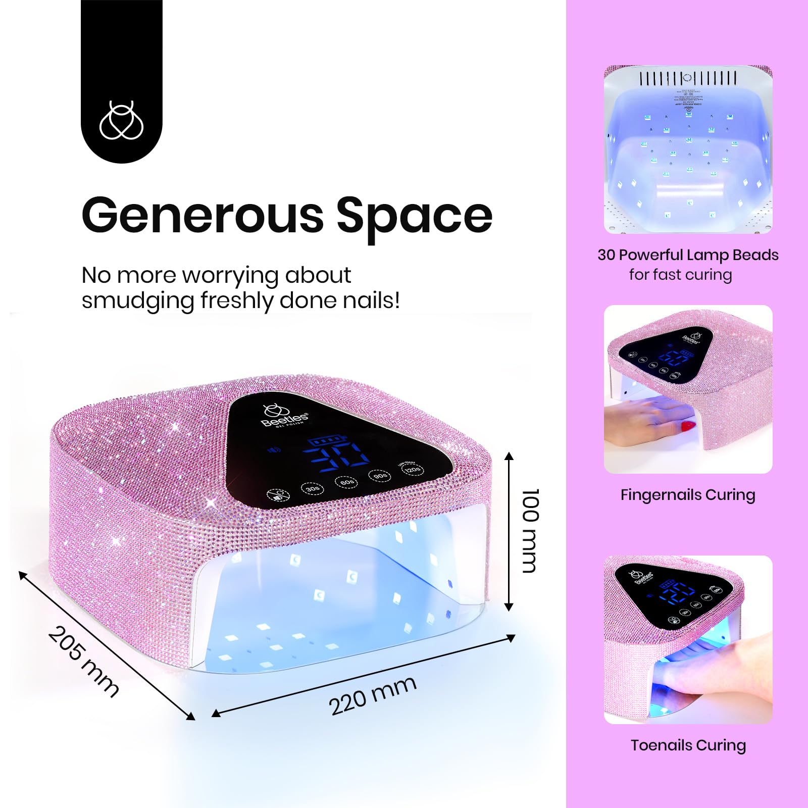 Beetles nail lamp fast-drying with LED beads for efficient curing.