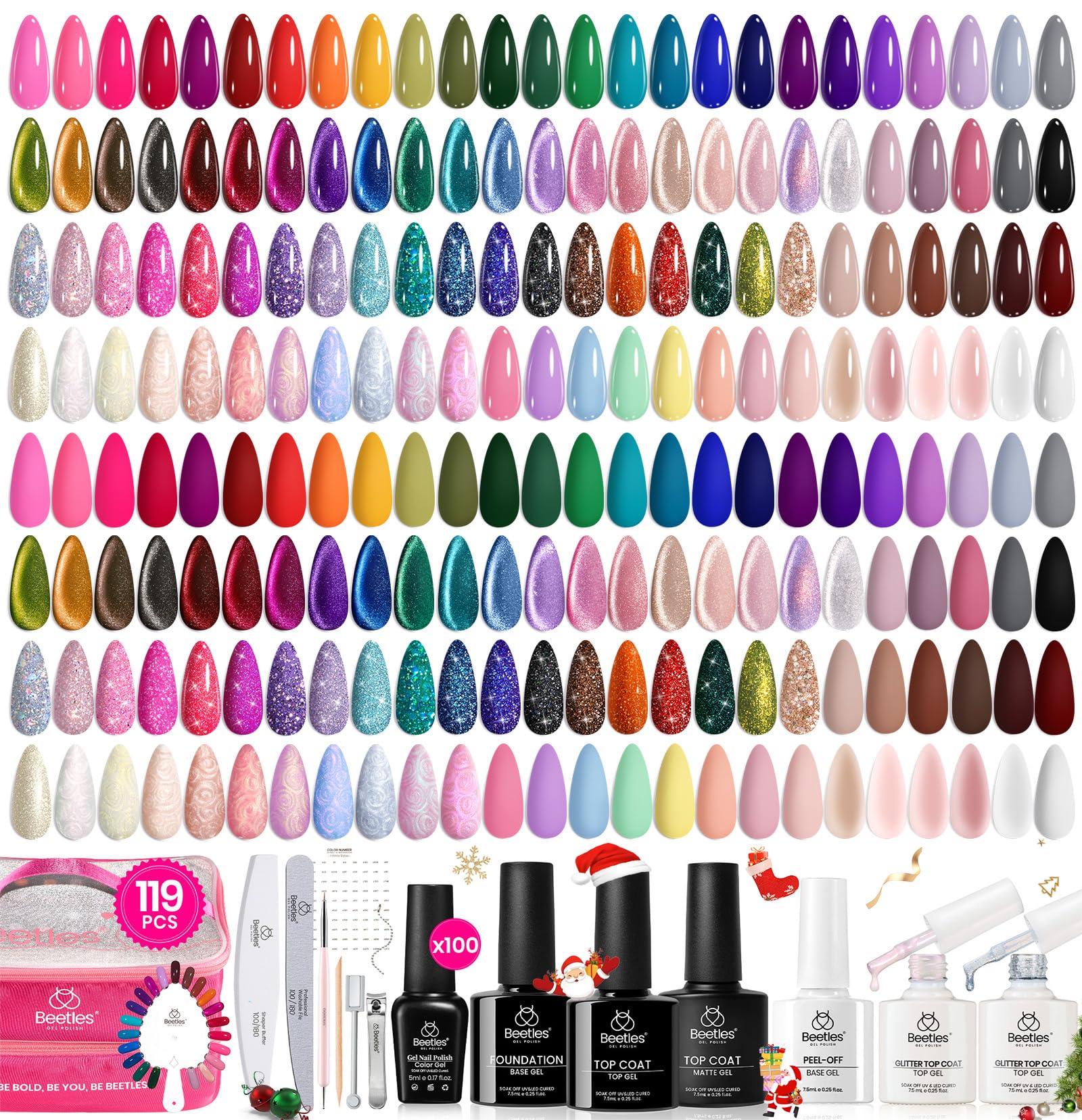 Beetles Nail Nook collection shows 100 colors for versatile nail art.