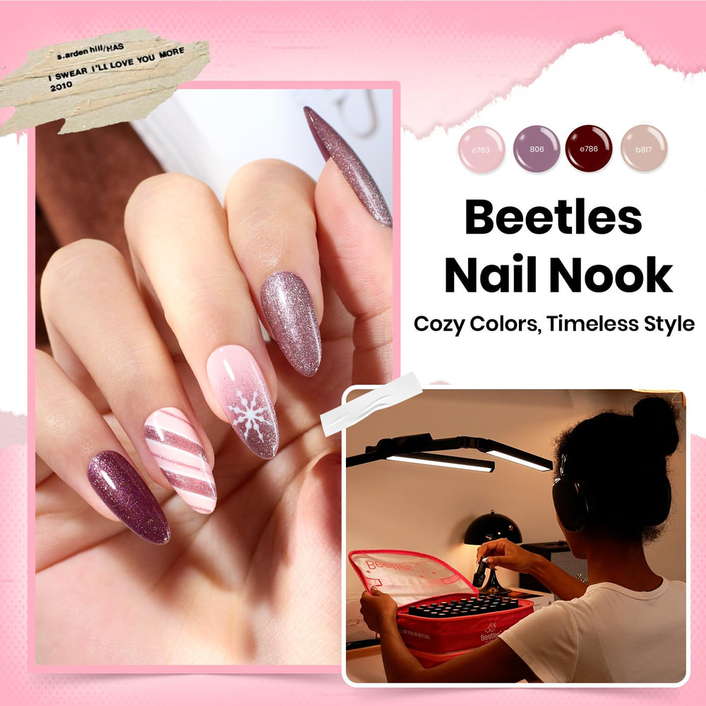 Beetles Nail Nook glossy top coat delivers a high-shine finish.