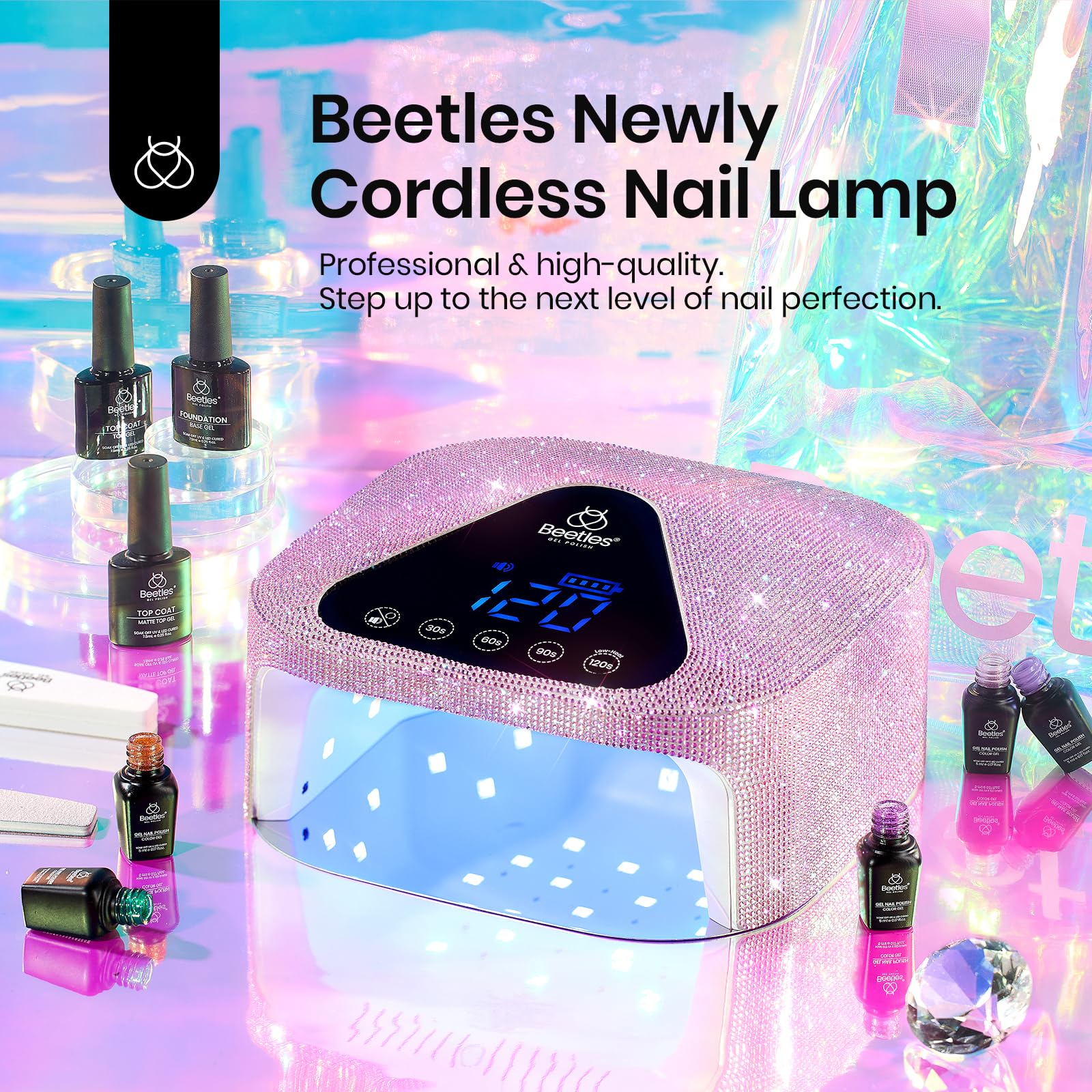 Beetles gel-curing lamp works with many gel brands for versatile nails.