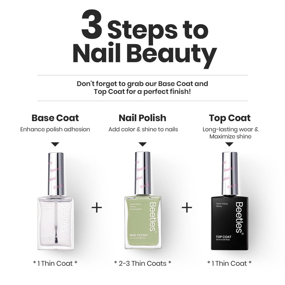 Beetles Gel Polish Set P176 nail-art finish on natural nails for home use.