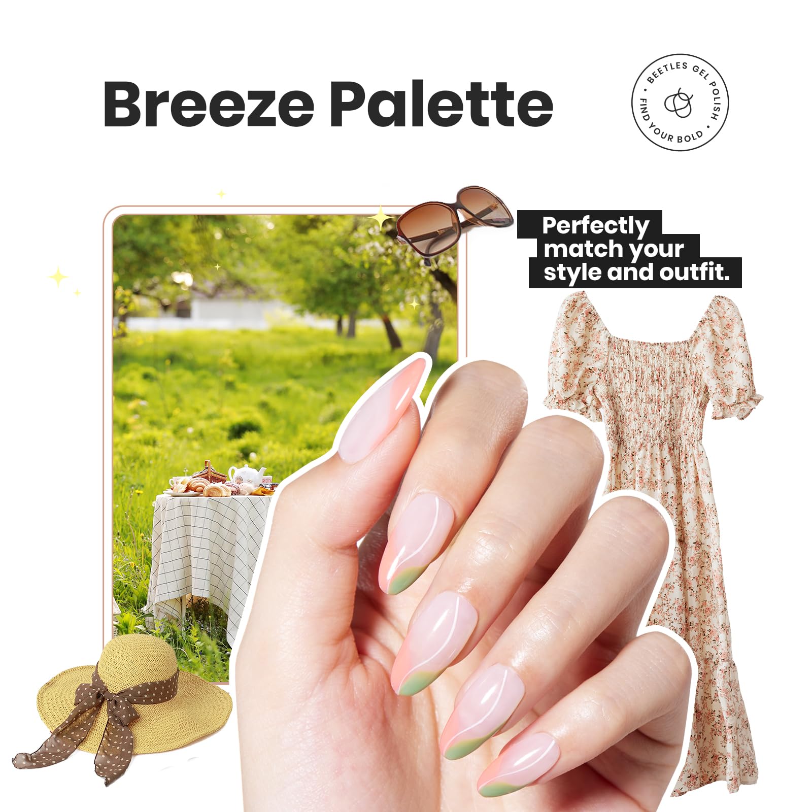 Beetles Gel Polish Set P176 no-UV-lamp-needed convenient fast-dry formula for home mani.