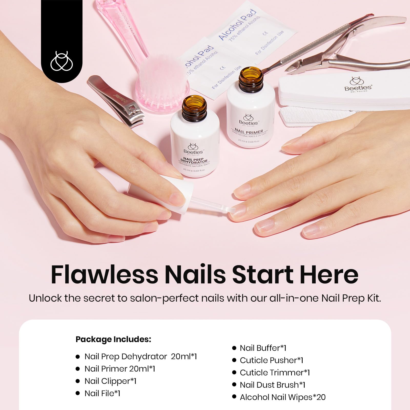 Beetles nail prep kit primer 20ml supports long-lasting color adhesion
