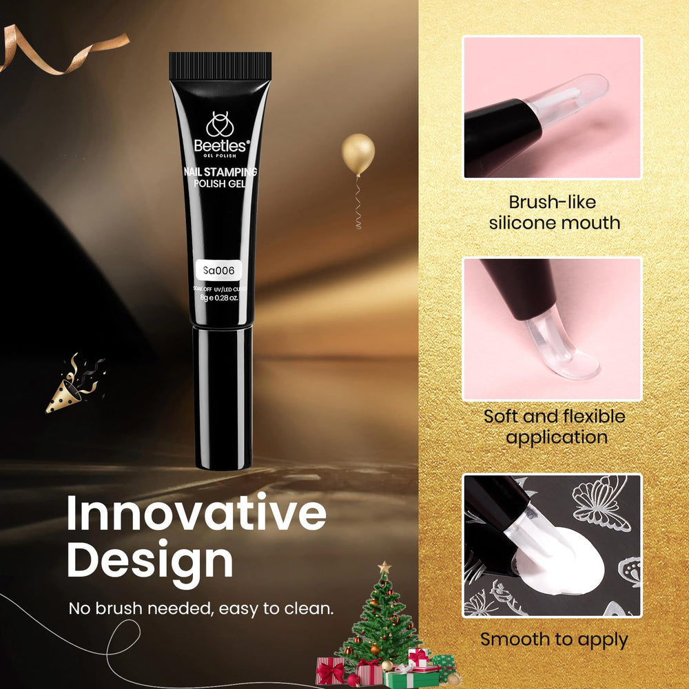 Beetles Nail Stamp Gel scraper tool helps smooth, even application and cleanup.