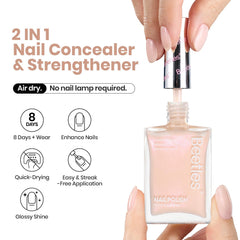 Beetles Nail Strengthener and Growth Concealer brush applying for quick, even coverage.