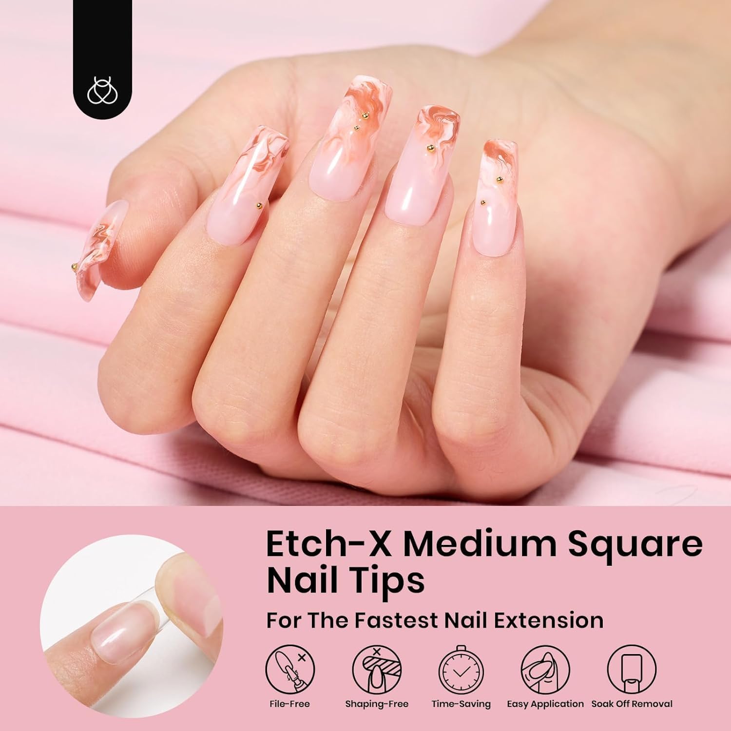 Beetles Nail Tips 12 sizes labeling 0-11 demonstrates quick perfect fit.