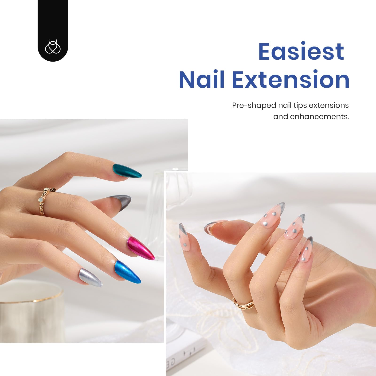 Beetles 500pcs nail tips in 10 sizes for easy size matching and natural-looking extensions