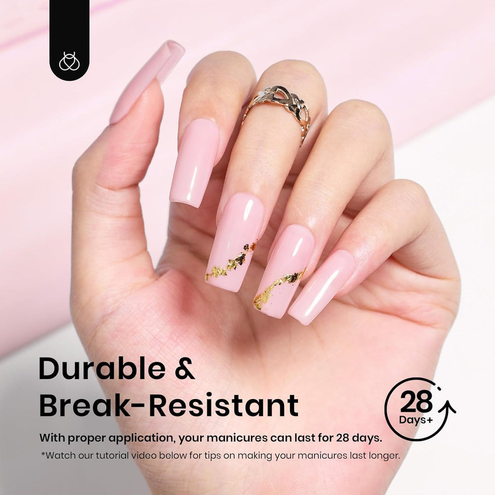 Beetles Nail Tips easy-application image shows breathable, low-odor tips.