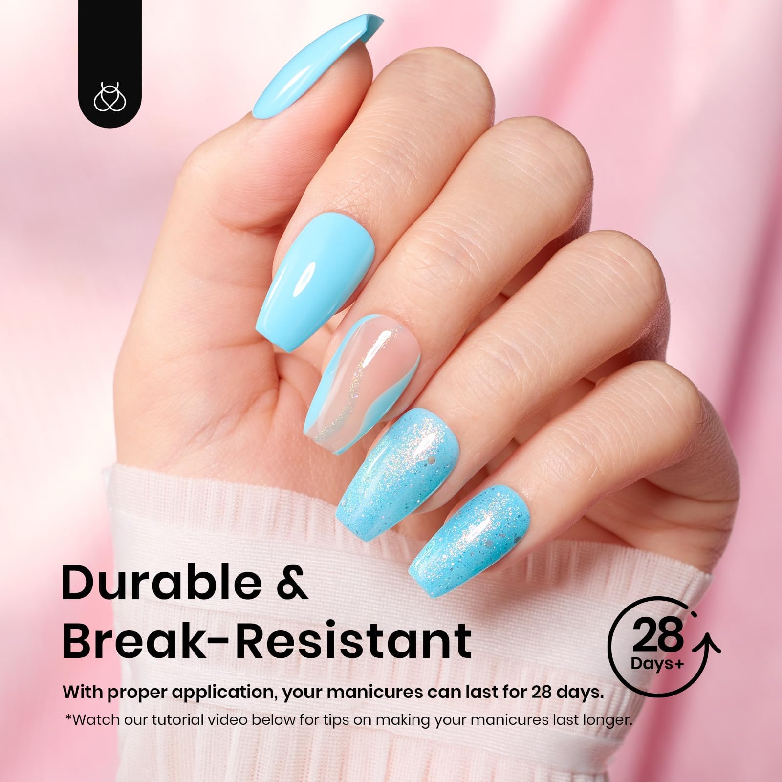 Beetles tips compatible with gel polish, liner gel art, dip powder, and poly extension.
