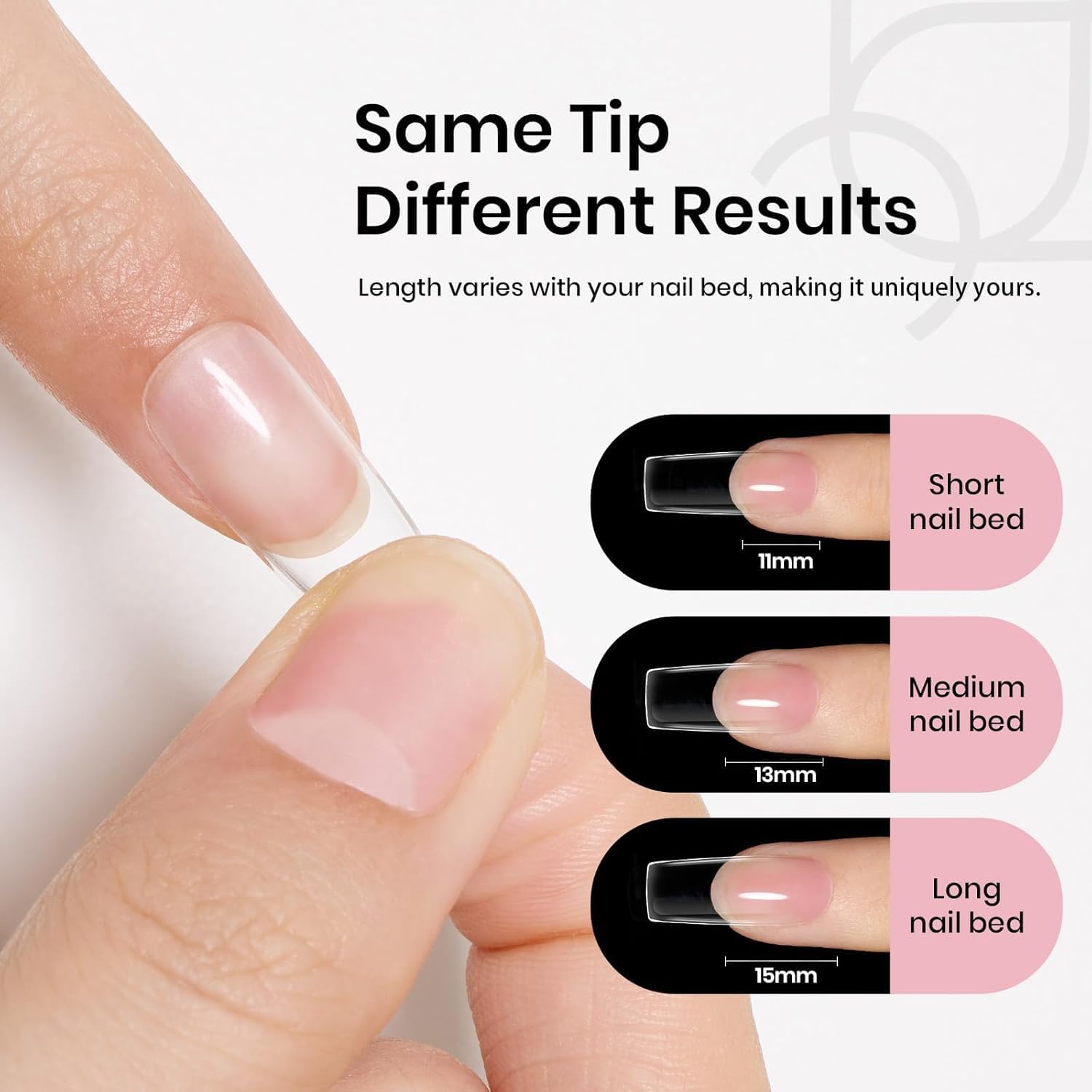 Beetles Nail Tips pre-etched soft acrylic close-up illustrates salon-grade at-home manicure.
