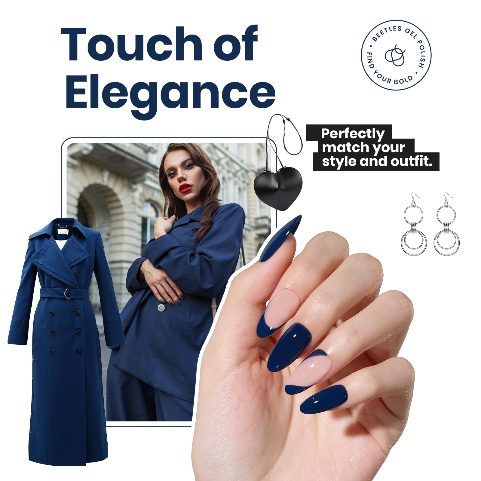 Beetles Navy Blue nail polish fast-drying within 1-2 minutes for speedy manicure.