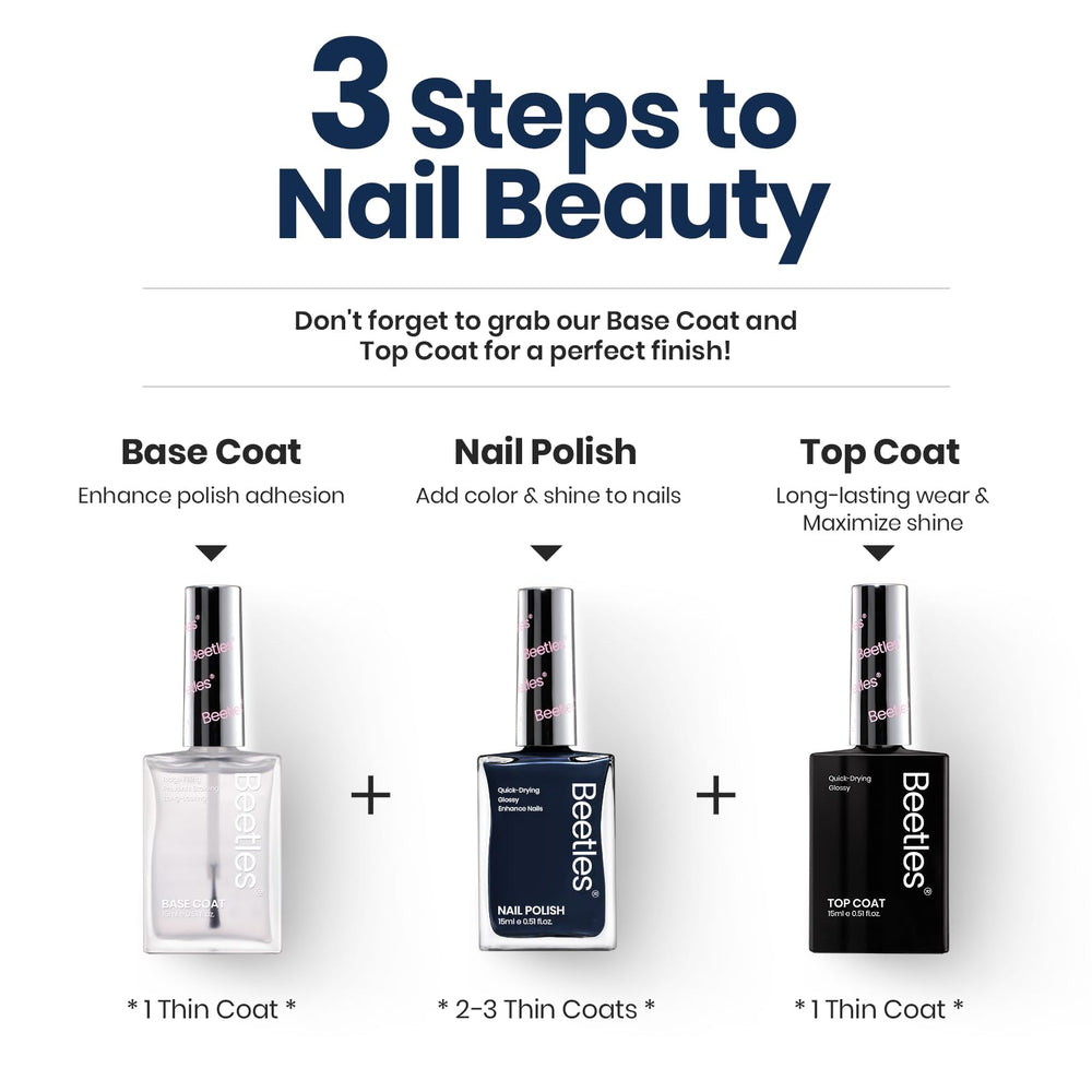 Beetles Navy Blue nail polish nourishing formula keratin vitamin-b7 tocopherol.