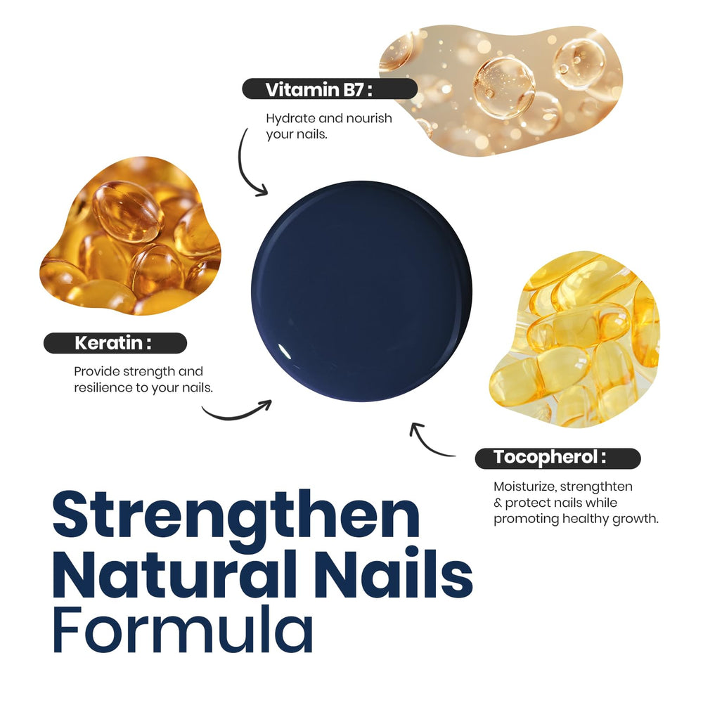 Beetles Navy Blue nail polish winter nails glossy finish enhances look.