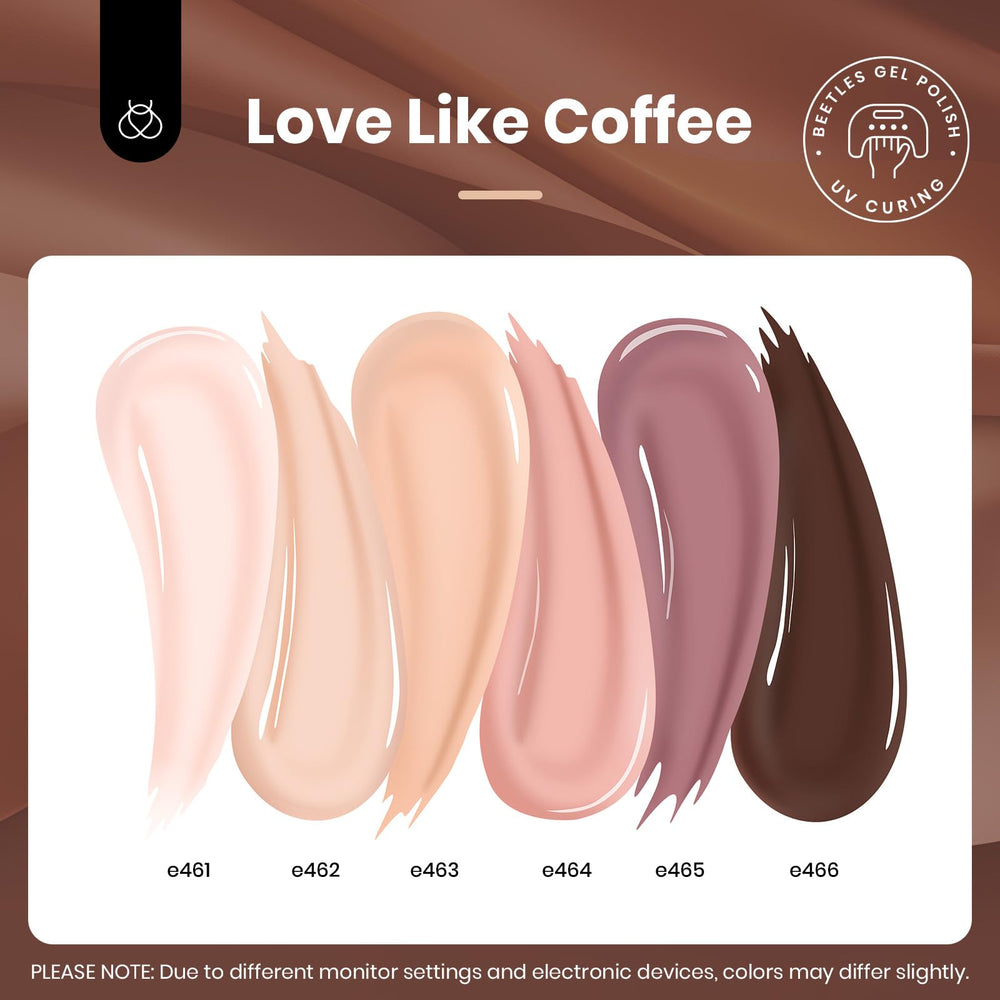 Beetles Neutral Gel Nail Polish Set color swatches demonstrate all-season nude tones for versatile nails.