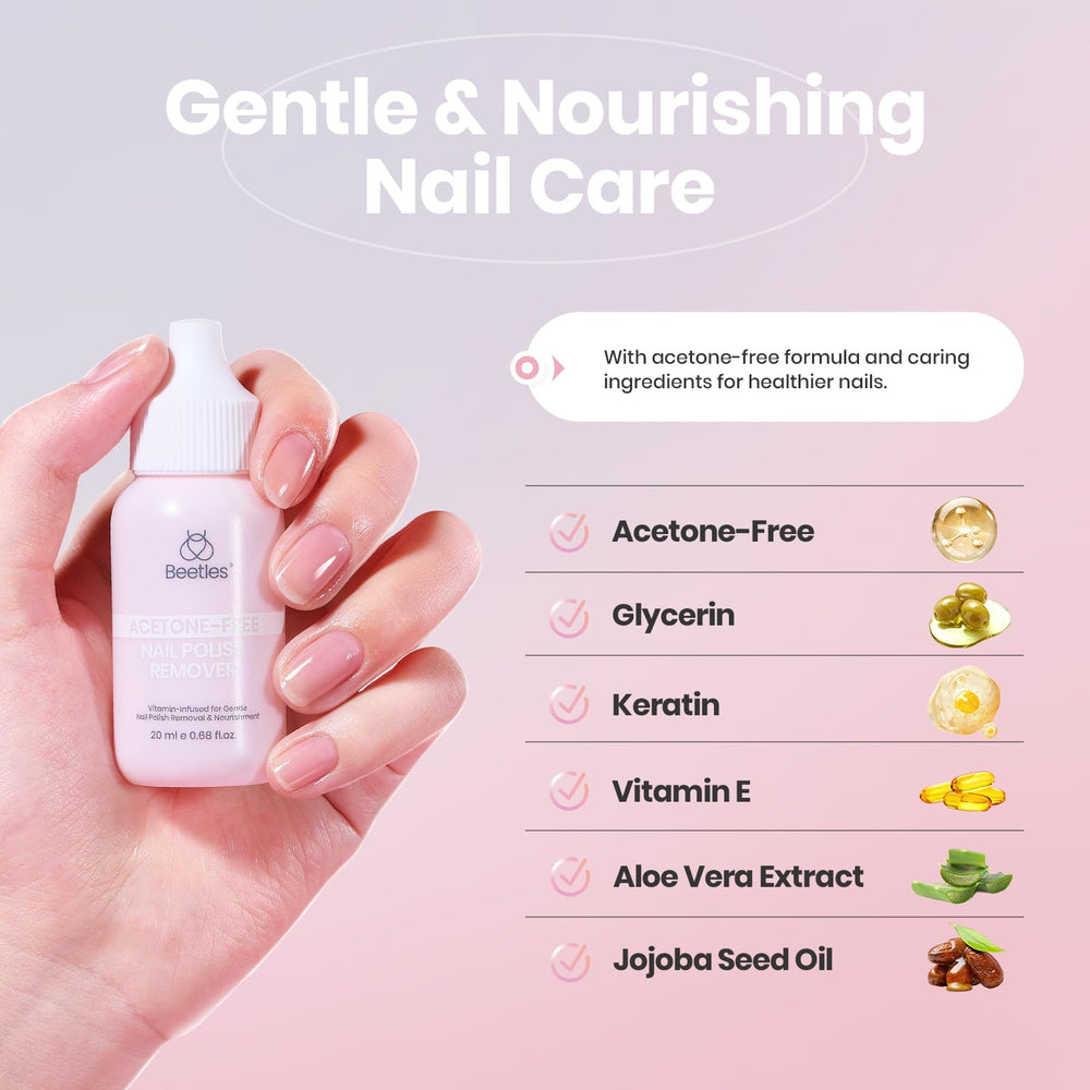 Beetles Non Acetone Nail Polish Remover easy pour nozzle for precise application