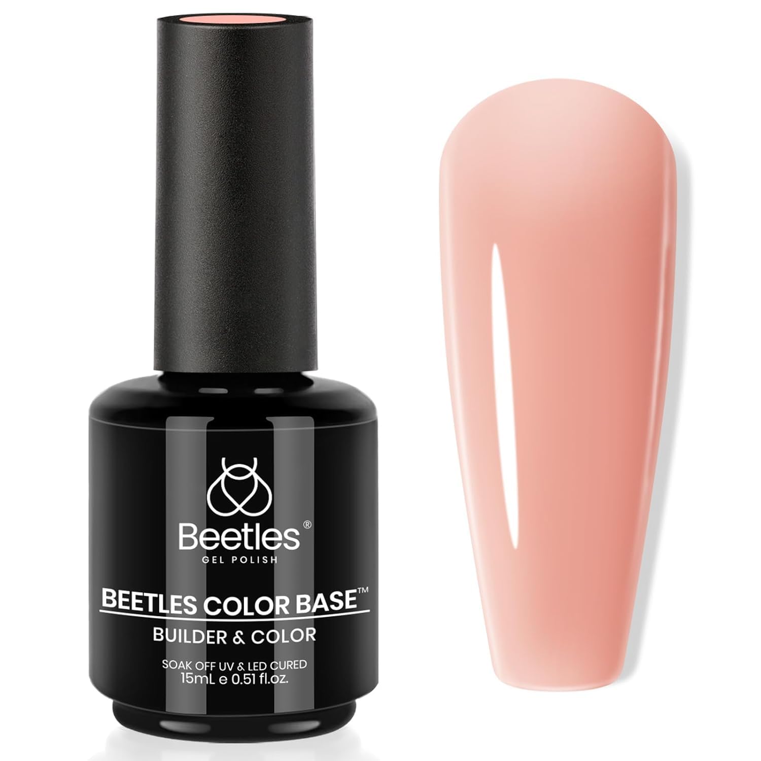 Beetles Nude Color Base Gel bottle front for streamlined manicure