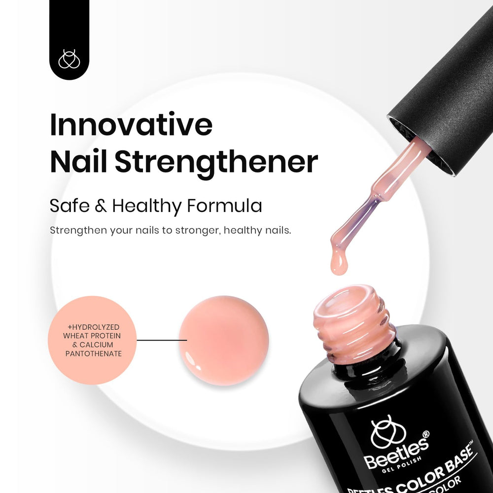 Beetles Nude Color Base Gel LED cure process close-up for quick hardening