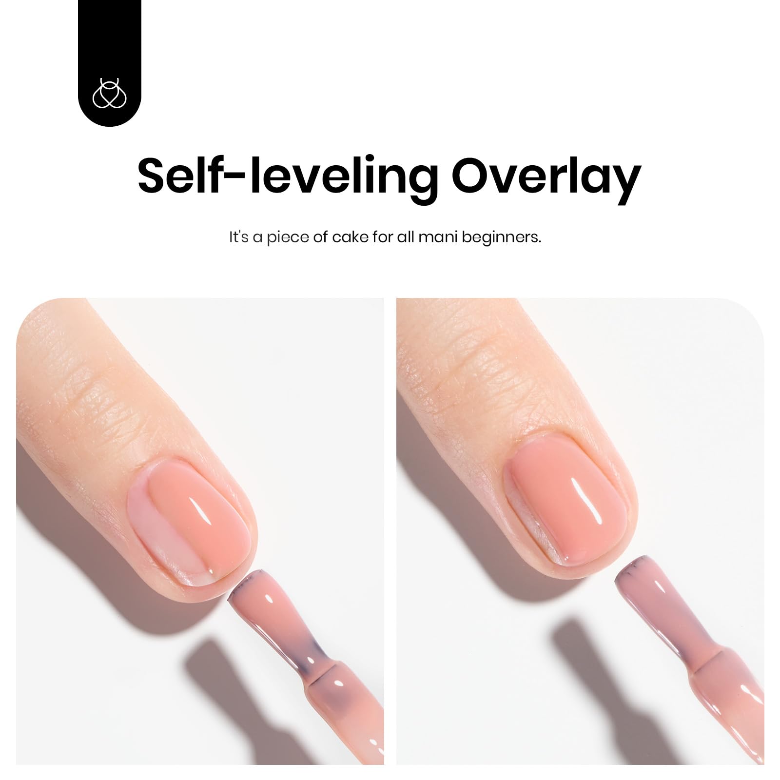 Beetles Nude Color Base Gel nails-before-after shot highlighting nail strengthening