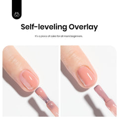 Beetles Nude Color Base Gel nails-before-after shot highlighting nail strengthening
