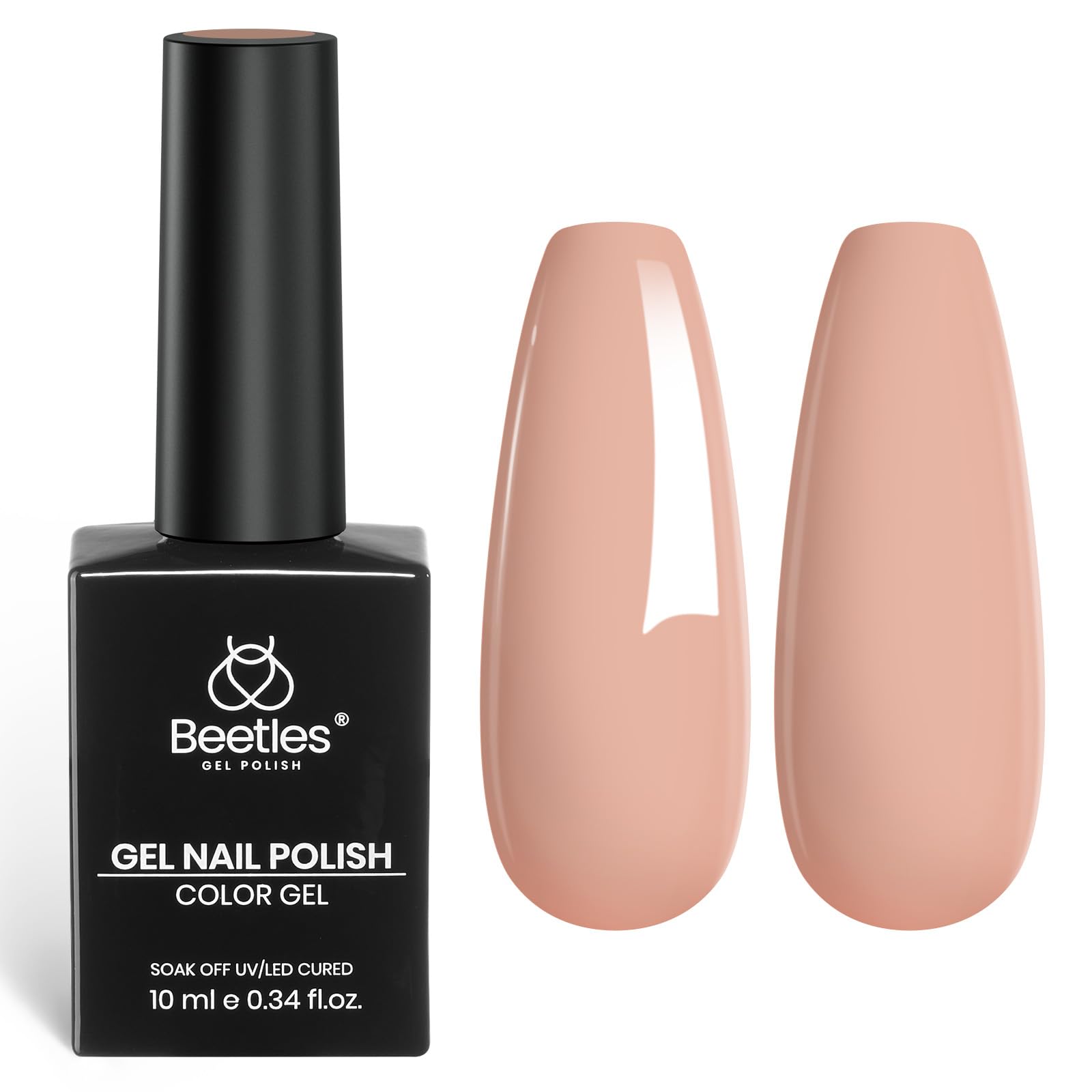 Beetles Nude Fall Gel Polish Oat Latte bottle in light brown shade for versatile nails.