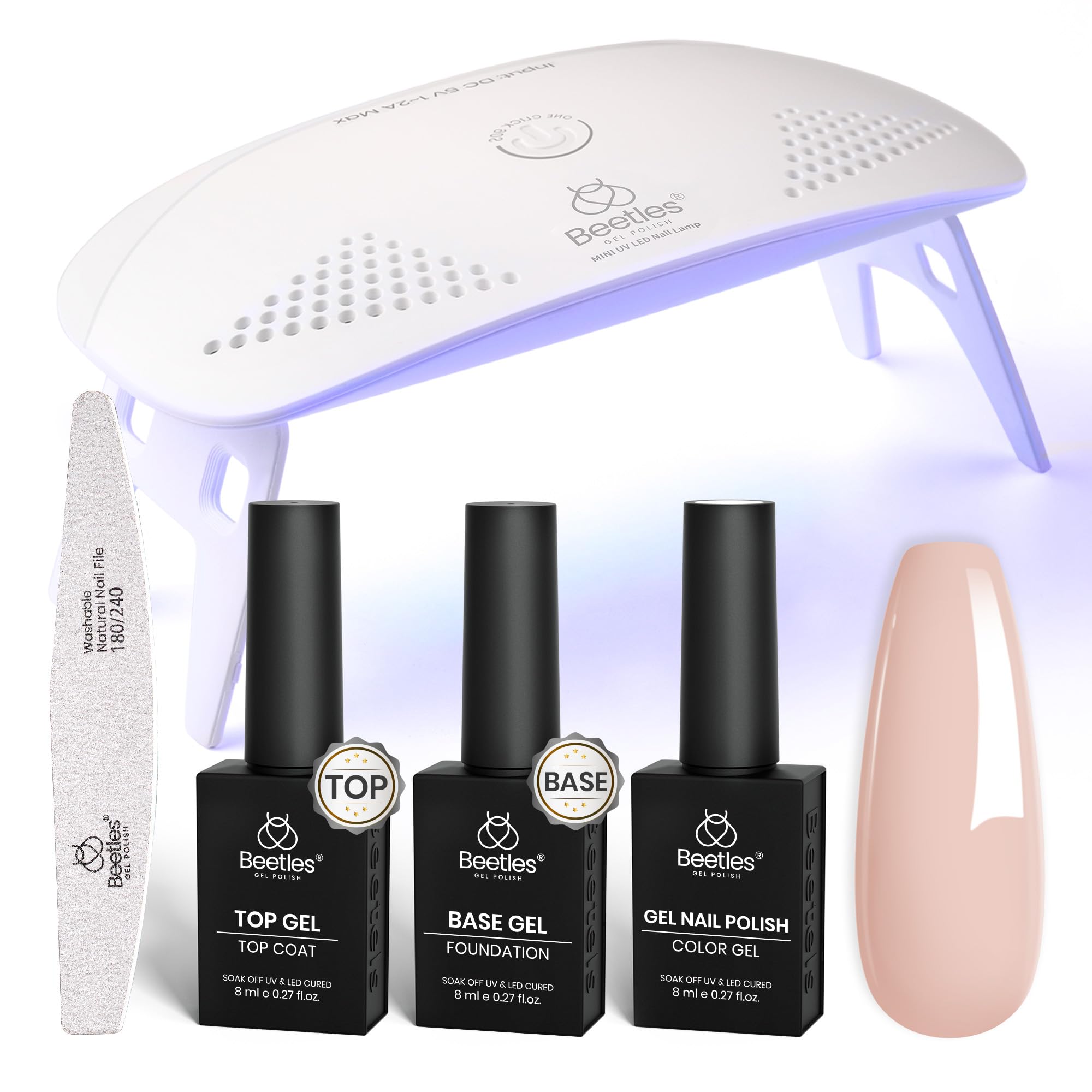 Beetles Nude Gel Nail Kit front view for easy at-home manicure
