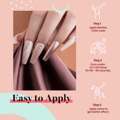 Beetles Nude Gel Nail Polish nails closeup—natural, everyday look