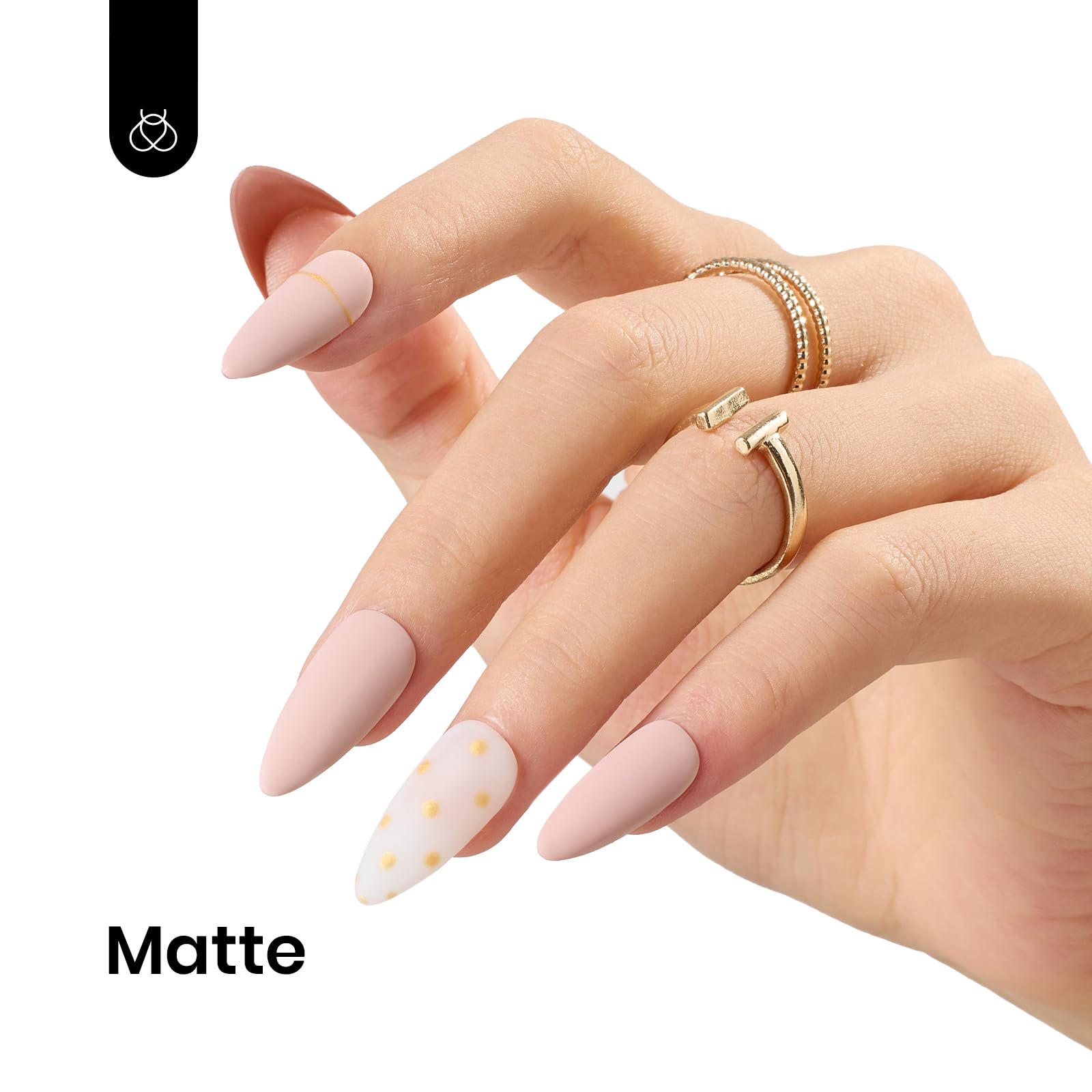 Beetles Nude Gel Polish Hazelnut Milk bottle in hand for premium DIY nails