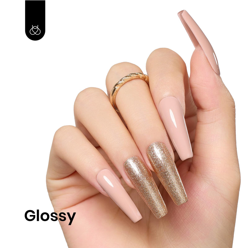 Beetles Nude Gel Polish Hazelnut Milk close-up reveals glossy finish