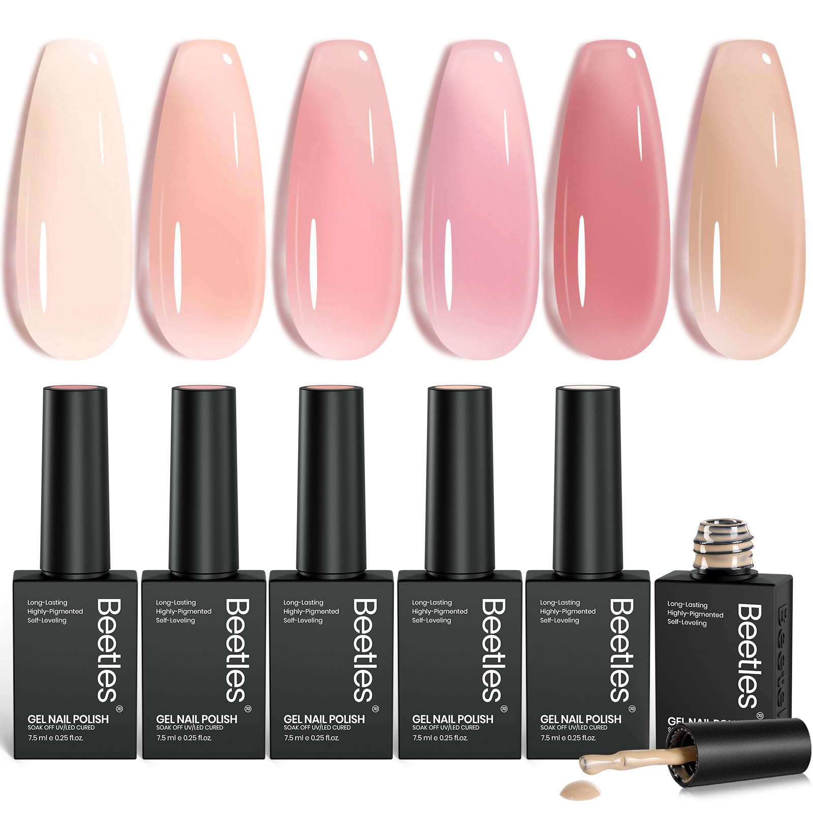 Beetles Nude Gel Nail Polish Set packaging image with gift-ready presentation
