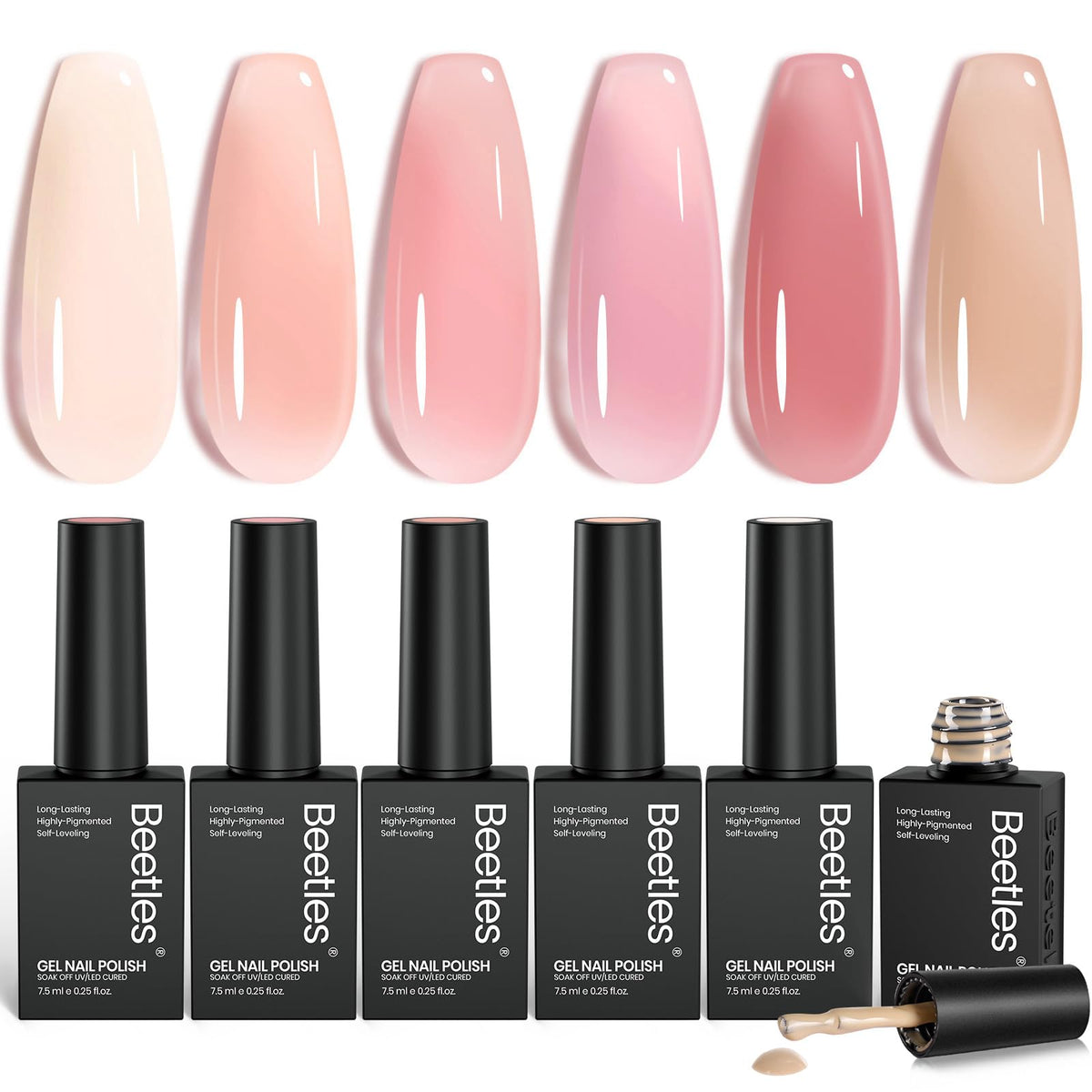 Beetles Nude Gel Nail Polish Set packaging image with gift-ready presentation