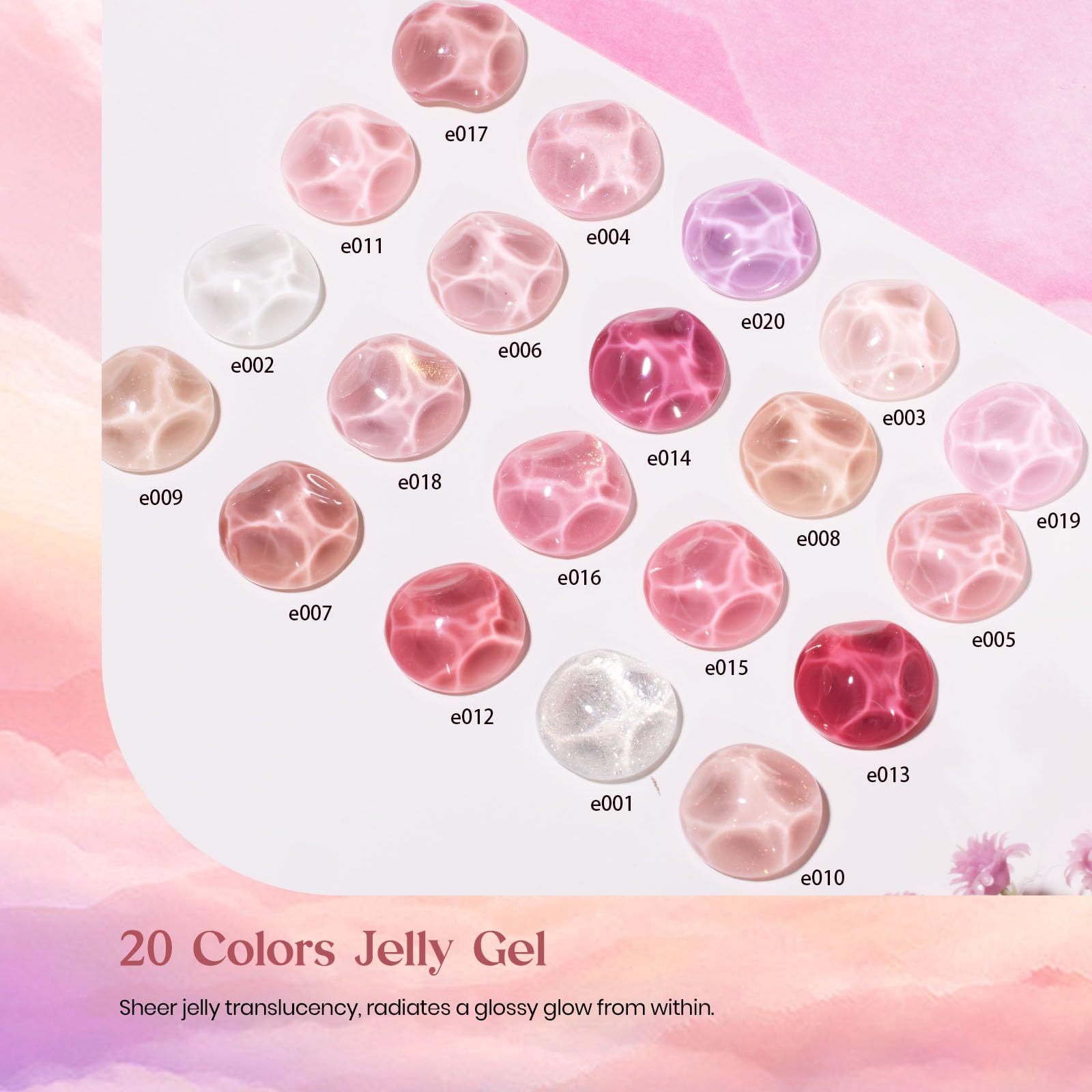 Beetles Nude Pink Gel Colors collection shows buildable jelly shades.