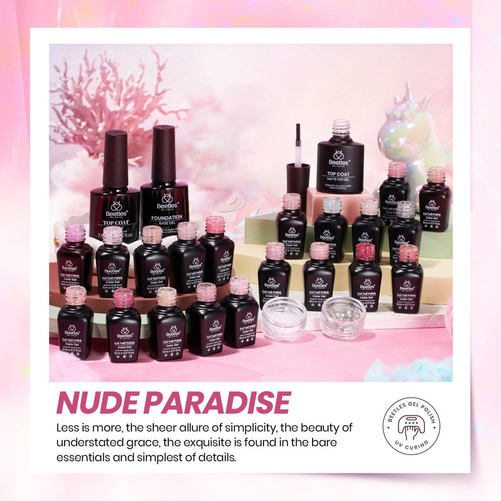 Beetles nude pink gel kit gift packaging highlights a stylish beauty gift option