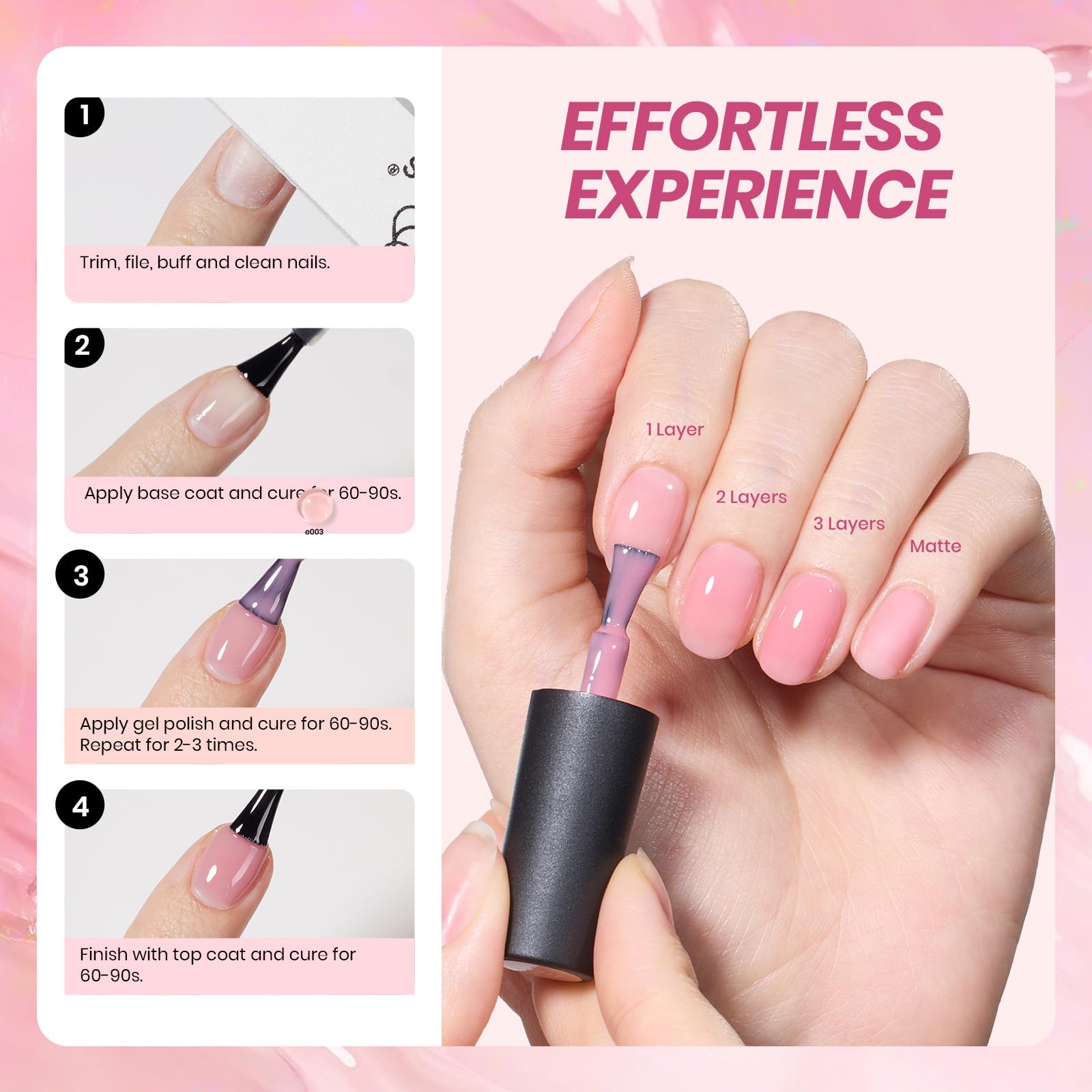 Beetles nude pink gel kit pearls and rhinestones offer decorative accents for chic nails