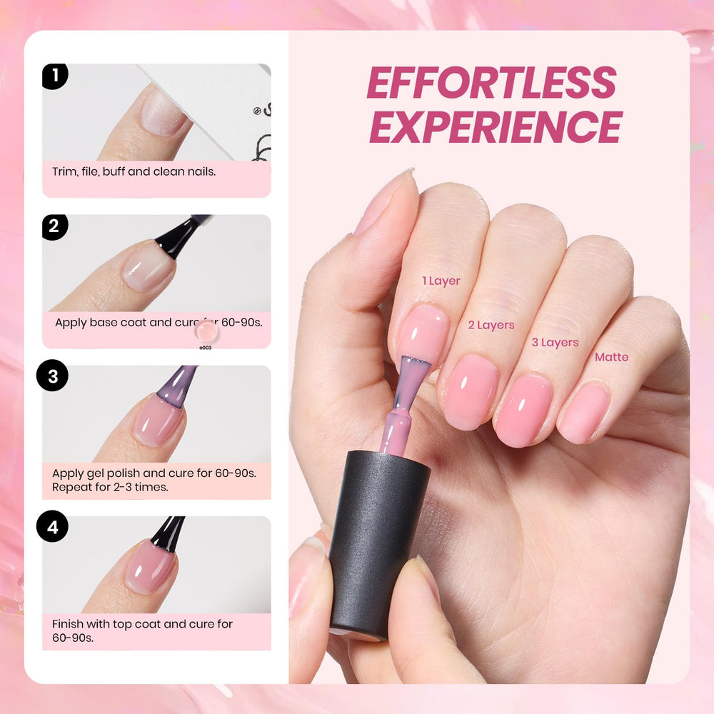 Beetles nude pink gel kit pearls and rhinestones offer decorative accents for chic nails