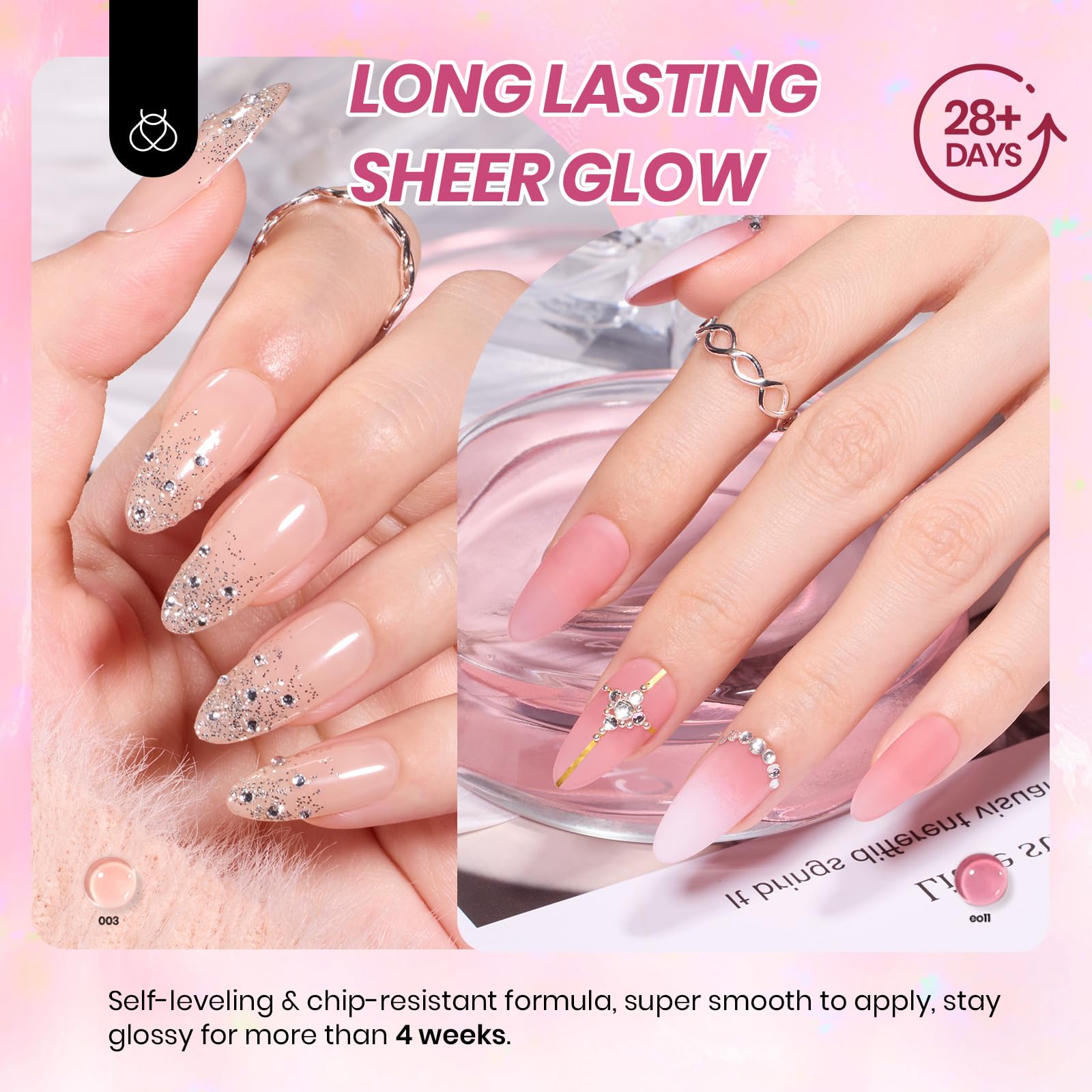 Beetles nude pink gel kit top coats offer glossy and matte finishes for versatile looks