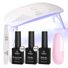 Beetles Nude Pink Gel Nail Polish Kit front view for easy at-home manicure